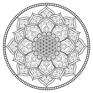 Relieve Daily Stresses With Beautiful Free Flower of Life Coloring Page